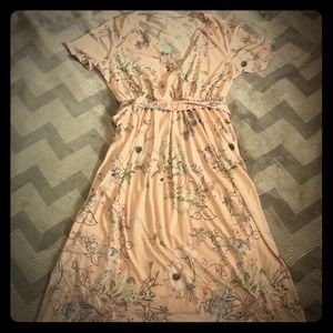 Pink Floral Plus Size Maternity Dress